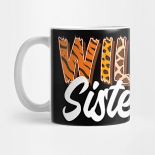 Wild One Sister Two Wild Family Birthday Zoo Animal Matching Mug